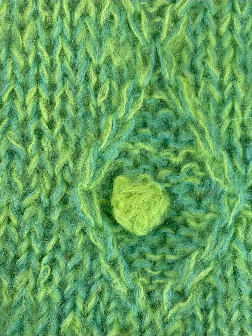 Soft Green Textured Button-Up Women's Cardigan - Picture 2 of 6